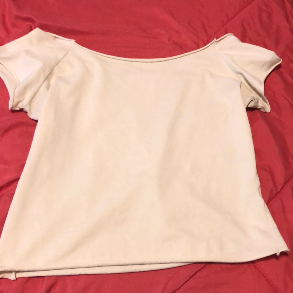 Yellow Off the shoulder cropped top